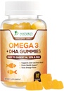 Omega 3 pastilhas de óleo de peixe, coração saudável Omega 3 Gummy Supplement com alta absorção DHA e EPA, junta extra força e suporte cerebral, delicioso sabor laranja óleo de peixe natureza Vitamina - 60 pastilhas