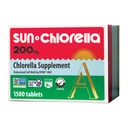 Sun Chlorela 200 mg Verde Algas Suplemento Superalimentar - Muralha Cell Pulverizada - Clorofila, CGF, Active B12, Ferro, Proteína - Não-GMO - 1500 Comprimidos
