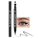 BINGBRUSH Double-head Liquid Star Eyeliner Selo lápis, cores Flores Coração Lua Formas Face Selos Maquiagem Colorido Waterproof Slim Gel Felt Tip High Pigment Liquid Eyeliner (01#Star&Black)