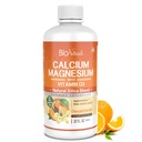 Bio Naturals Cálcio e Magnésio Suplemento Líquido com Vitamina D3 - Fórmula Natural, QUATRO Tipos de Cálcio Suporta Bones Fortes com Absorção Superior a Comprimidos - 100% Vegetariano - 32 fl oz