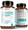 Suplementos de ácido hialurônico 250mg com 200mg Vitamina C, 1000mg L-Prolina & Antienvelhecimento Benefícios, Cápsulas de ácido hialurônico para pele jovem, articulações e tecido conectivo Saúde - 120 Cápsulas