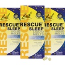 RESCUE Bach sono líquido derretimentos, sabor de baunilha laranja natural, ajuda natural ao sono, alívio de estresse, essência de flores homeopática, livre de melatonina, não-alcohol, 3 Pack, 28 contagem cada
