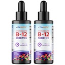 Vitamatic 2 embalagens de vitamina líquida de ação rápida B12 5000 mcg (Metilcobalamina) - sabor de cereja natural - Suplemento sublingual - Absorção mais rápida - 2 OZ