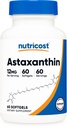 Nutricost Astaxantina 12mg, 60 Softgels - Sem OGM e sem glúten (2 meses de fornecimento)