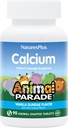 NaturalsPlus Animal Desfile Cálcio, Vanilla Sundae Flavor - 90 Comprimidos mastigáveis em forma de animal - Pacote de 2 - Promove Ossos Saudáveis - Vegan, Gluten Free - 180 Total Servings