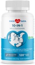 10 em 1 Multivitamin para cães - 120 comprimidos mastigáveis com glucosamina e condroitina - Óleo de peixe e vitaminas com Coq10 para pele e coração saúde, Gut & Imune Suporte