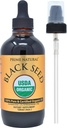 Prime Natural Orgânico Black Seed Oil 4 onças - Frio Pressionado não refinado alta timoquinona 1,7% USDA Certificado - Turco Origem Potente Nigella Sativa Liquid - Vegan Omega 3 6 9, Antioxidante