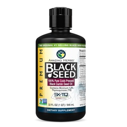 Amazing Herbs Premium Black Seed Oil - Frio Pressed Nigella Sativa Aids in Digestive Health, Imune Support, Brain Function, Joint Mobility, Gluten Free, Non GMO - 32 Fl Oz