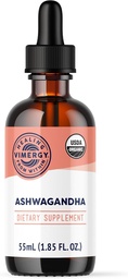 Vimergy USDA Organic Ashwagandha Liquid Extract – 27 2mL (2 Droppers ou 48-54 Drops) Servings (220mg Extract per Serving). Stress Adaptogen, Cognitive & Sleep Support. Sem álcool, sem OGM (55 ml)