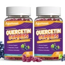 2 Pacote Quercetin Gummies, 1000mg Quercetin com Bromelain Zinc Elderberry, Immune & Apoio Antioxidante, Gummies Vegan para adultos e crianças, 120 contagem