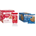 Quest Nutrição Bolo de Morango Frosted & Chocolate Chip Protein Cookie Bundle, 1g de açúcar, 10g de proteína, 2g de carboidratos líquidos, sem glúten, 16 & 12 contagem