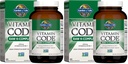 Jardim da vida Vitamina K2 e K1, Vitamina Código Vegan K Complexo para a força óssea e saúde do coração, óleo de semente de linho rico Ômega, Trace Minerals, Probióticos, suprimentos de 60 dias, (Pacote de 2)