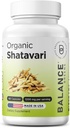 Shatavari Orgânico 1200mg, 60 Cápsulas - Aleitamento Suporte Vitaminas, Equilíbrio Hormonal para Mulheres, Aspargos Racemosus Raiz