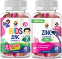 Gummies de zinco para adultos e chicletes de zinco para crianças. Gummy mastigável de zinco para suporte imunológico - poderoso suplemento natural antioxidante não-GMO para crianças homens mulher adultos