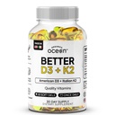 Orgânicos Oceano melhor D3 + K2-100% Orgânico VIT D3 e K2 Suplementos com máxima biodisponibilidade - Suporta densidade óssea, equilíbrio de cálcio, imunidade e humor - 1-Pack, fornecimento de 30 dias