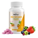 Novo Heivy Crianças Multivitamin Mastigable - 120 Comprimidos para Osso, Olho e Vitamina Saúde - Apoia o crescimento e desenvolvimento com vitamina D3, C & B-Complexo