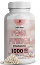 Pearl Powder Supplement for Skin Health - Antienvelhecimento, Antioxidante e Produção de Colágeno - Olhos saudáveis, Cabelo e unhas, Suporta Imunidade, Humor e Sono - Com cálcio e aminoácidos 120 cápsulas 1000mg
