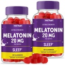BemSim Melatonina Gummies 20mg (2 Pack) Ou suporte ao sono , Máxima força Melatonina 20mg Gummies para Adultos , Rápido Dissolvido , Grande sabor Berry , 60 Contagem Vegan, Não OGM