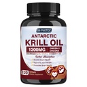 Krill Oil 1200mg, Antártico Krill Oil Omega 3 Suplemento com EPA, DHA, Astaxantina e fosfolipídios para coração e cérebro & saúde conjunta, Sem sabor de peixe, 120 Softgels (60 Servings)