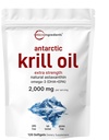 Micro Ingredientes Antártico Krill Oil Supplement, 2.000mg por serviço, 120 Softgels, Triplo Força, Rico em Omega-3s EPA, DHA & Astaxantina Natural, Suporta Sistema Imune e Saúde do Cérebro