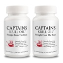 Capitães Puro Antárctico Krill Oil Softgels □ Omega 3 EPA, DHA com astaxantina & phospholipids□ Sem aditivos ou químicos □ 1000mg por serviço, 60 Cápsulas, 2-Pack