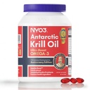 NYO3 Krill Oil 1000mg Omega 3 Suplemento, 56% Fosfolipídios para 98% de Absorção, Antártida Superba Boost Krill Óleo, EPA alta & DHA para coração sangue do cérebro Lipid Saúde, Sem Burps de Peixe, 60 Softgels