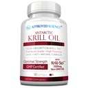 Aprovado Ciência Krill Oil - 2000mg Antártico Krill Oil, 650mcg Astaxantina - 260mg EPA, 160mg DHA - 60 Softgels - 1 mês de fornecimento