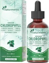 Naturos Clorofill Liquid Drops: - Desodorante Natural, Apoio Imune, Imune Boost Energia - Clorofila Concentrado com óleo orgânico de hortelã - 30 Servões, 60 Ml