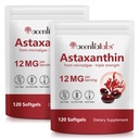 Suplementos de astaxantina 12mg - 120 Softgels □ Antioxidante Natural Premium de Microalgas