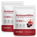 ITSDAWN Astaxantina 12mg 2 Pack, suplemento antioxidante para olho, suporte da pele, fonte natural de microalgas, 240 Softgels