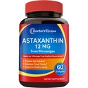 Receitas médicas Astaxantina 12 mg, de Fresh Premium Microalgas, força máxima, sem glúten, não-GMO, Suporta a pele, olho, osso e saúde do sistema imunológico, 60 Softgels