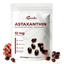 Suplemento de Astaxantina 12mg Softgels, Astaxantina Natural de Microalgas com Óleo MCT para Absorção, Apoio poderoso antioxidante para a saúde articular do coração do olho da pele, Não-GMO Gluten Free, 120 Softgels