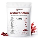 Premium Astaxantina 12mg Suplemento antioxidante com vitamina E – 120 Softgels, fornecimento de 4 meses, fonte de microalgas, suporta a pele, olho e saúde conjunta, não-GMO, glúten e soja livre