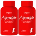Advanced Bionetix 2 Pack Triple Strength AstaQuilTM Astaxantina 12mg Fórmula de biodisponibilidade elevada, 120 Softgels Óleo de coco orgânico para absorção melhorada. Poderoso Antioxidante Olho Articulação Coração Saúde