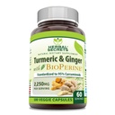 Herbal Secrets Curcumin & Ginger Turmeric com BioPerine Supplement - 2,250 Mg Por Serviço - 180 Cápsulas - Não-GMO - Gluten Free - Made in USA