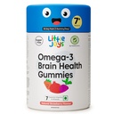 Pequenas alegrias Omega-3 (DHA) Gummies Cérebro para Crianças. 7-12 anos. Pacote de 30 dias. Suplementos Omega-3 baseados em plantas. Feito com fibra de raiz de Chicory para a saúde gut. Multivitamins Rich. Nada de açúcar.