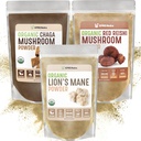 XPRS Nutra Mushroom Bundle - Mane, Chaga, Red Reishi Mushrooms - All Organic Mushroom Bundle (16 Onces Cada)