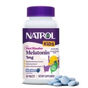 Crianças Natrol rápida dissolver Melatonina 1 mg, Suplemento dietético para sono descansado, Comprimidos de sono para crianças, 60 açúcar-livre Blue-Razz-Flavored Melatonina comprimidos, 60 fornecimento dia