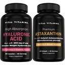 Vitaminas Vitais Ácido Hialurónico Puro 60 ct + Astaxantina 60 ct