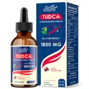 Suporte de fígado TUDCA gotas 1800mg - Suplemento de fígado poderoso com sales Bile, NAC, Schisandra e Dandelion, Detox de fígado e reparo - Absorção rápida, sem açúcar, livre de álcool – 2 Fl.Oz