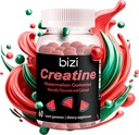 Gummies de melancia para homens e mulheres, Gummies mono-hidratadas de creatina, Gummy de melancia sabor Creatina, Exercício, Crescimento muscular, & Suplemento de recuperação, Vegan & Gluten Free (60 CT)
