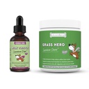 WONDER PAWS Milk Thistle Drops Plus Grass Hero mastigação macia - para cães Suporte de fígado e rim, Detox & Urinary Tract Health - Milk Thistle 2 Onces - Grass Hero 60 Mastigações