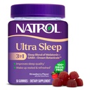 Natrol Ultra Sleep 3-em-1 100% Drug-Free Sleep Aid Mistura com Melatonina, GABA & Botânicas, Suplemento dietético, Formando Não Habit, 50 chicletes