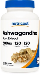 Nutricost Ashwagandha Herbal Supplement 600mg, 120 Cápsulas - Vegetariana, Não-GMO, Glúten Grátis, Ashwagandha Root