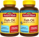 Nature Made Fish Oil Omega 3 Suplementos, 1000 mg Softgels, Omega 3 Fish Oil for Healthy Heart Support, 90 Softgels, 45 Day Supply (Pacote de 2)