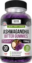 Kaya Naturals Pastilhas Amargas Ashwagandha - Alivio ao Estresse Natural, Impulsionar Energia e Clareza Mental, Não-GMO, Sem Glúten, Mastigáveis Gummies - 30 Conde