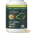 VetriScience 27+ Comprimidos mastigáveis de saúde ativa, Canine Plus Multivitamin diário para filhotes e cães adultos, vitaminas equilibradas, minerais e antioxidantes, saúde e bem-estar, Duck, 90 Contagem
