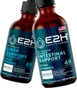 E2H: Suplemento de suporte de fígado e Suporte Intestinal Avançado - Vegan, Não-GMO - 2 Fl Oz cada (4 Fl Oz Total) - Pacote