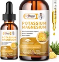2 Pacote Suplemento de magnésio de potássio Líquido - Complexo de magnésio calmo de alta absorção 500mg & Potássio 99mg Plus Cálcio, Vitamina D3, Zinco para Cãibras Pernas & Osso & Energia & Imune Suporte - 2 Fl oz