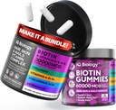 Biotin Pacote de Crescimento de Cabelo - Biotin Vitaminas e Cápsulas de Queratina + Pastilhas de Cabelo com Colágeno e Astragalus - Hair Skin Nails Vitaminas para Mulheres e Homens .